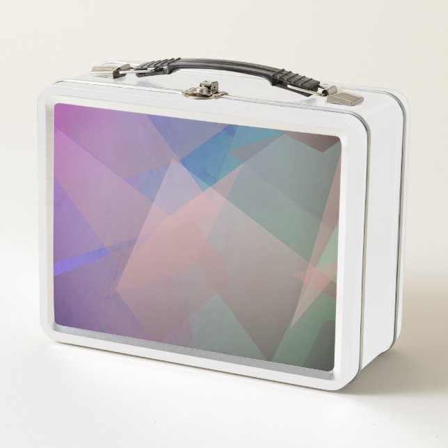 Abstract Flying Particles | Geometrical Shapes Metal Lunch Box (Front)