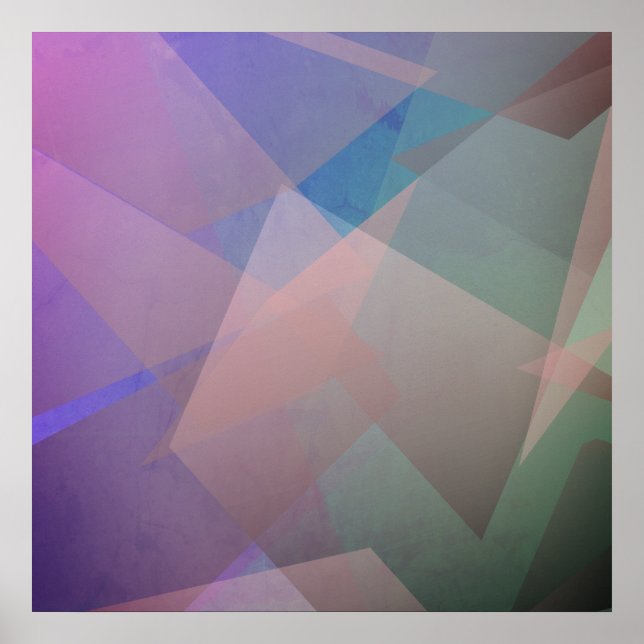 Abstract Flying Particles | Geometrical Shapes Poster (Front)