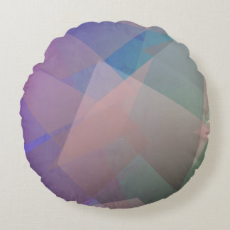 Abstract Flying Particles | Geometrical Shapes Round Cushion