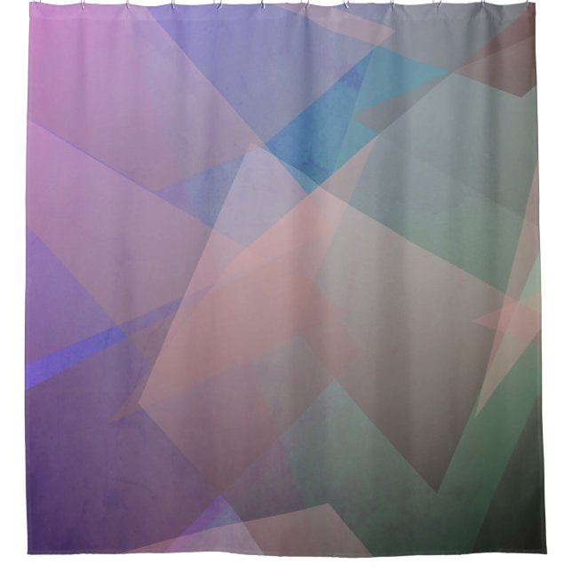 Abstract Flying Particles | Geometrical Shapes Shower Curtain (Front)