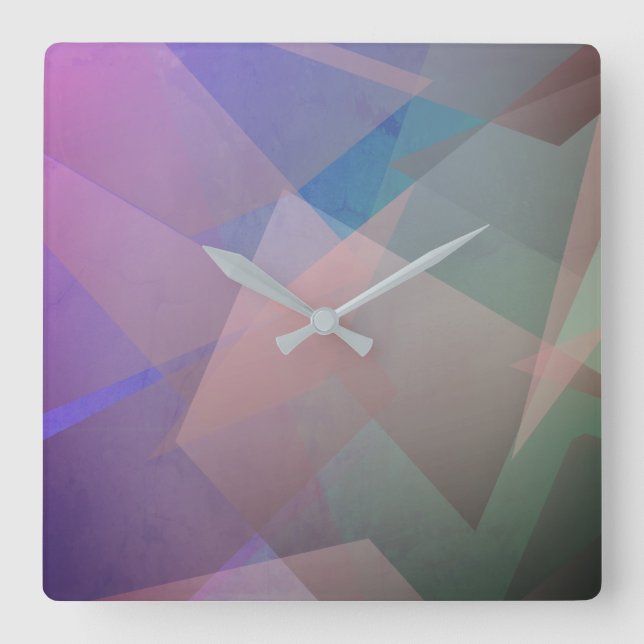 Abstract Flying Particles | Geometrical Shapes Square Wall Clock (Front)