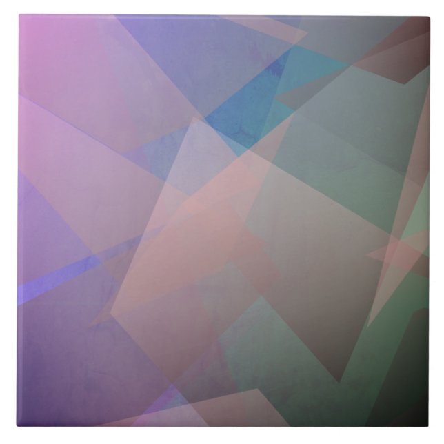 Abstract Flying Particles | Geometrical Shapes Tile (Front)