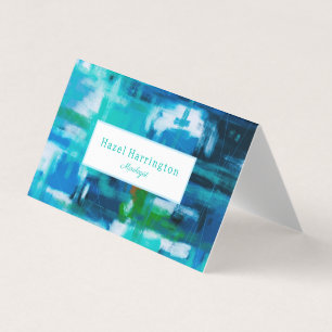 Abstract Folded Business Card Customisable Blues