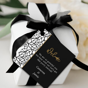Abstract Foliage Pattern Wedding Favour Tags
