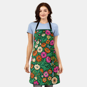 Abstract Folk Anemones Butterfly Apron