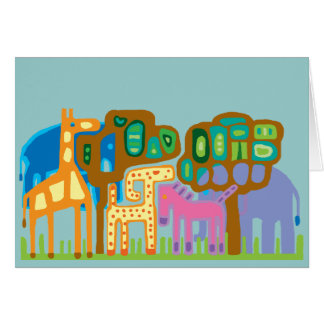 Abstract folk art African animals