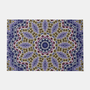 Abstract folk mandala ethno traditional ornamental doormat