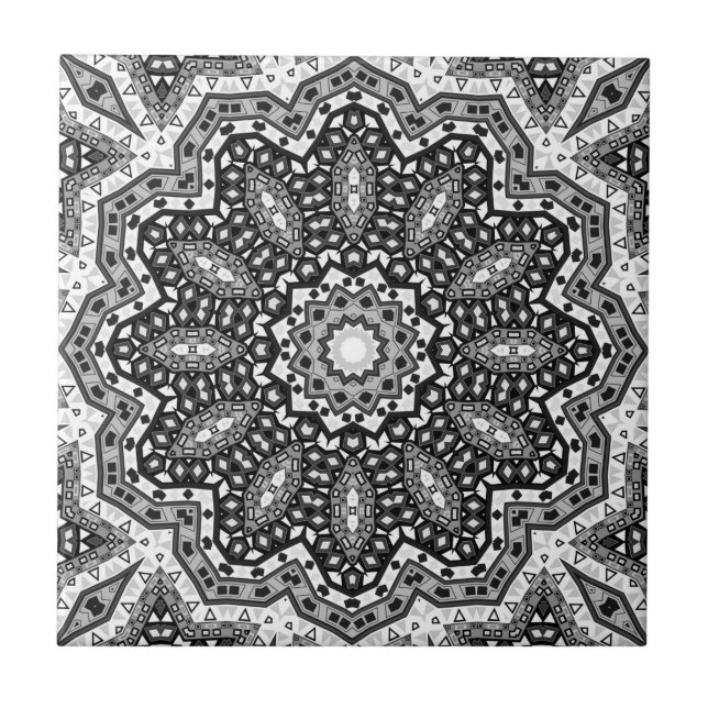 Abstract folk mandala ethno traditional ornamental tile (Front)