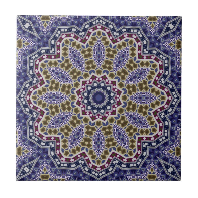 Abstract folk mandala ethno traditional ornamental tile (Front)