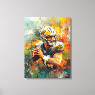 Abstract Football Player Art - Dynamic Sports Canvas Print