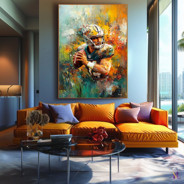 Abstract Football Player Art - Dynamic Sports Canvas Print (Creator Uploaded)