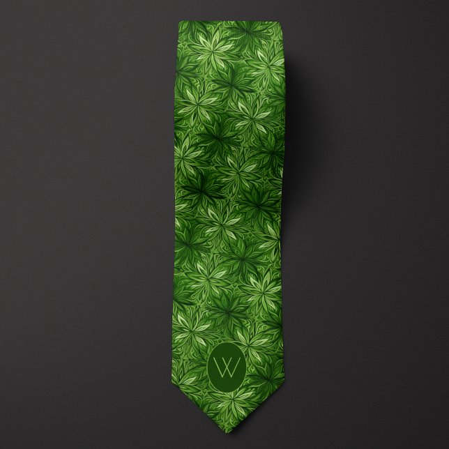 Abstract Forest Green Botanical Tie (Creator Uploaded)