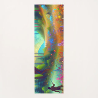 Abstract forest landscape graphics yoga mat