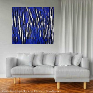 Abstract Forest Royal-Blue Canvas Print
