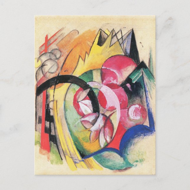 Abstract Forms (aka Colored Flowers) by Franz Marc Postcard (Front)