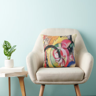 Abstract Forms (aka Coloured Flowers) by Franz Mar Cushion