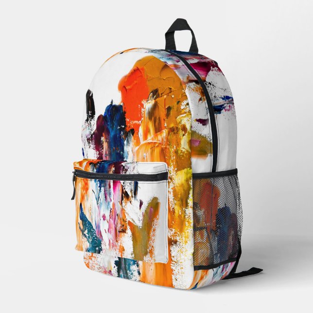 Abstract Forms Born from a Living Artist’s Palette Printed Backpack (Back Corner Right)