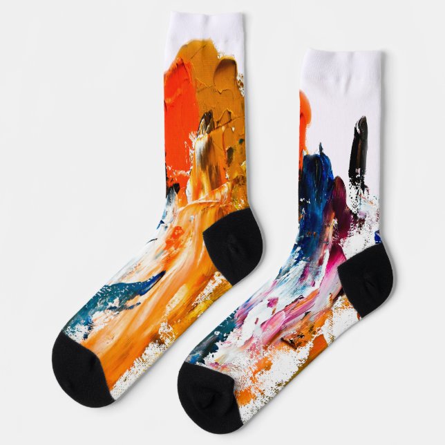 Abstract Forms Born from a Living Artist’s Palette Socks (Left)