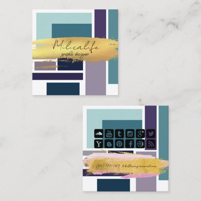 Abstract forms, social media business card (Front/Back)
