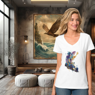 Abstract Formula Racing Car Fluid Ink Watercolor Tri-Blend Shirt