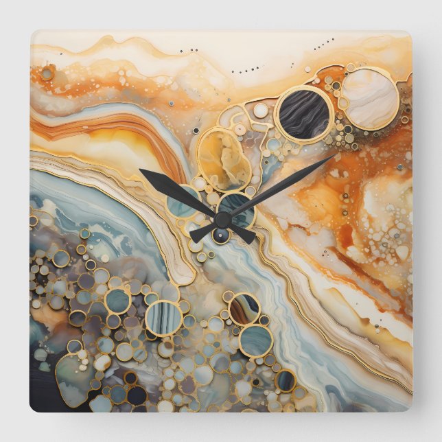 Abstract Fossil Wall Clock (Front)