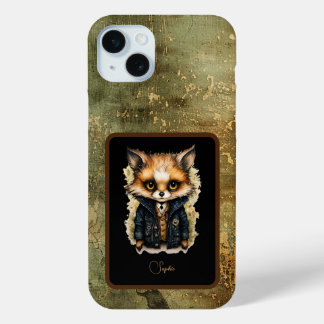 Abstract Fox Collegiate iPhone Case-Mate  iPhone 15 Mini Case