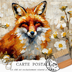 Abstract Fox Furniture Decoupage Tissue Paper