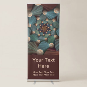 Abstract Fractal Art Depth Brown Slate Blue Text Retractable Banner
