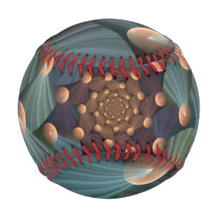 Abstract Fractal Art With Depth Brown Slate Blue Baseball