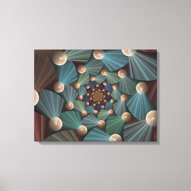 Abstract Fractal Art With Depth Brown Slate Blue Canvas Print (Front)