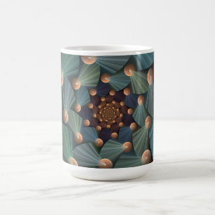 Abstract Fractal Art With Depth Brown Slate Blue Coffee Mug