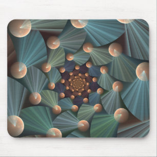 Abstract Fractal Art With Depth Brown Slate Blue Mouse Mat