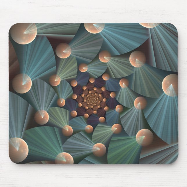 Abstract Fractal Art With Depth Brown Slate Blue Mouse Mat (Front)