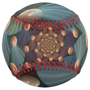 Abstract Fractal Art With Depth Brown Slate Blue Softball