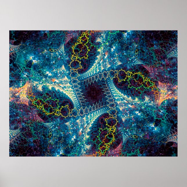 Abstract fractal background - computer-generated i poster (Front)