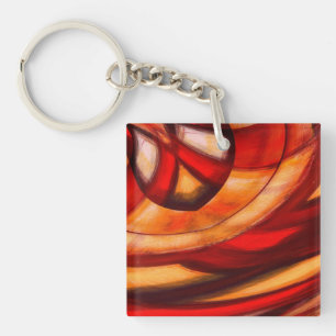 Abstract Fractal Circles Poster Print Key Ring