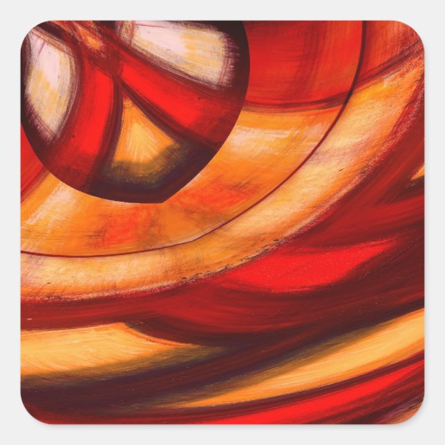 Abstract Fractal Circles Poster Print Square Sticker (Front)