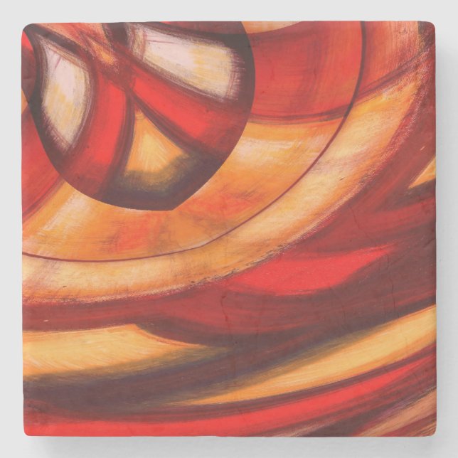Abstract Fractal Circles Poster Print Stone Coaster (Front)