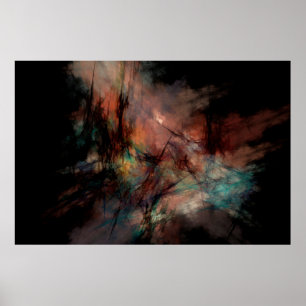Abstract fractal digital poster
