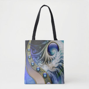 Abstract fractal fantasy tote bag