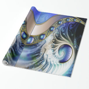 Abstract fractal fantasy wrapping paper