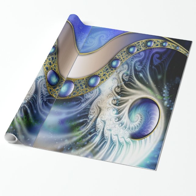 Abstract fractal fantasy wrapping paper (Unrolled)