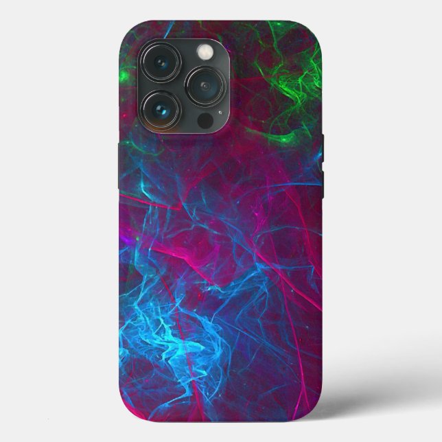 Abstract Fractal Flames Pink Purple Blue Green Case-Mate iPhone Case (Back)