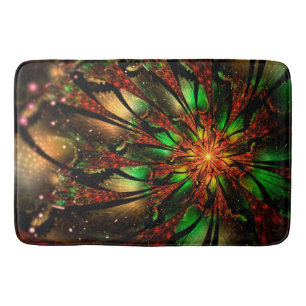 Abstract fractal flower design. bath mat