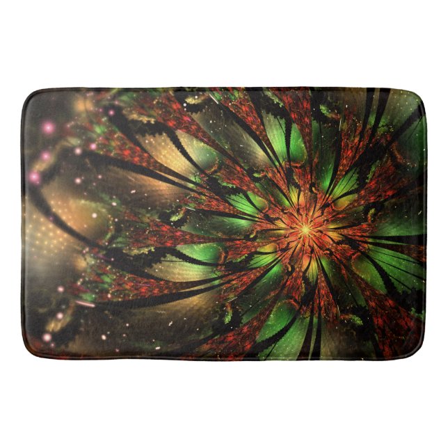 Abstract fractal flower design.  bath mat (Front)