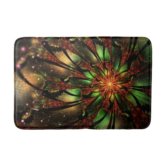 Abstract fractal flower design.  bath mat (Front)