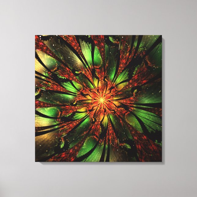 Abstract fractal flower design.  canvas print (Front)
