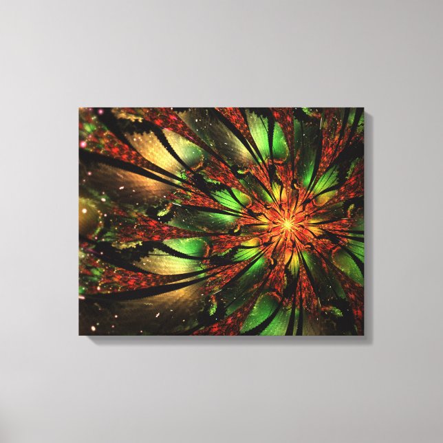 Abstract fractal flower design.  canvas print (Front)