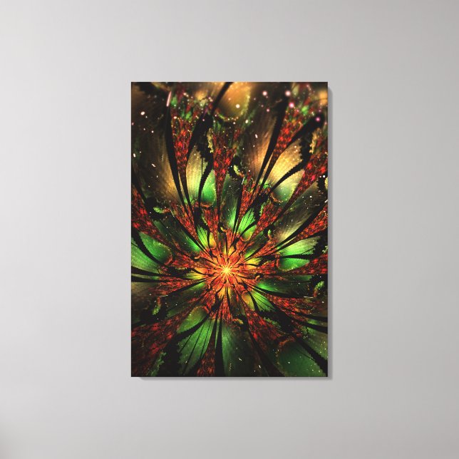 Abstract fractal flower design.  canvas print (Front)
