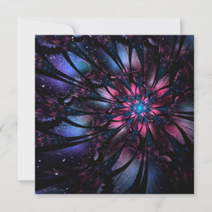 Abstract fractal flower design. card